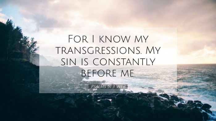 Picture 07 - Psalms 51:3 WEB Desktop Wallpaper - For I know my transgressions. My sin is - Desktop Bible Verse Wallpaper