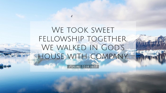 Picture 07 - Psalms 55:14 WEB Desktop Wallpaper - We took sweet fellowship together. We walked in - Desktop Bible Verse Wallpaper
