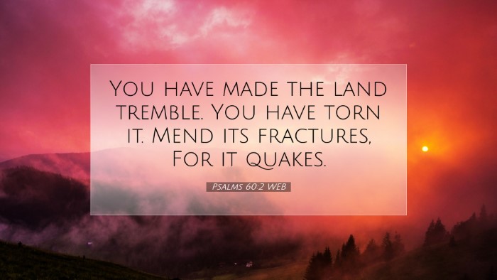 Picture 07 - Psalms 60:2 WEB Desktop Wallpaper - You have made the land tremble. You have torn it. - Desktop Bible Verse Wallpaper