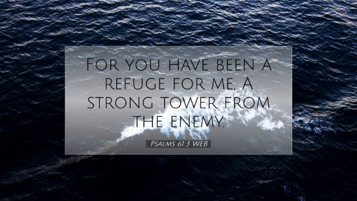 Picture 07 - Psalms 61:3 WEB Desktop Wallpaper - For you have been a refuge for me, A strong tower - Desktop Bible Verse Wallpaper
