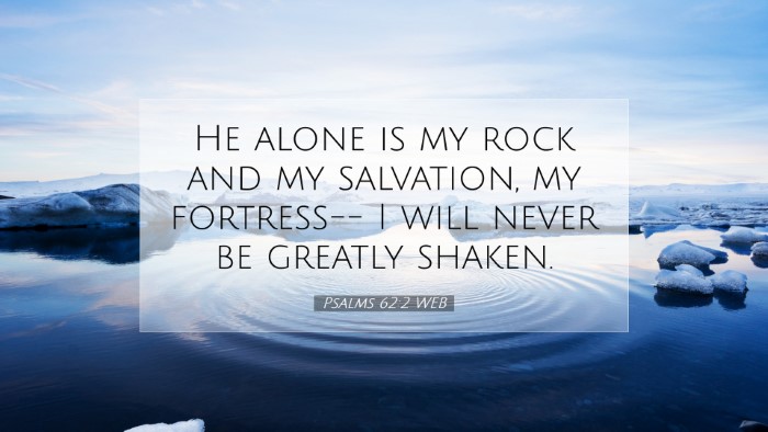 Picture 07 - Psalms 62:2 WEB Desktop Wallpaper - He alone is my rock and my salvation, my - Desktop Bible Verse Wallpaper