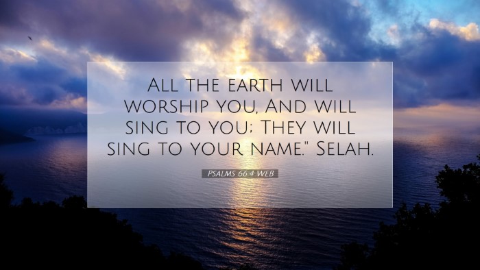 Picture 07 - Psalms 66:4 WEB Desktop Wallpaper - All the earth will worship you, And will sing to - Desktop Bible Verse Wallpaper