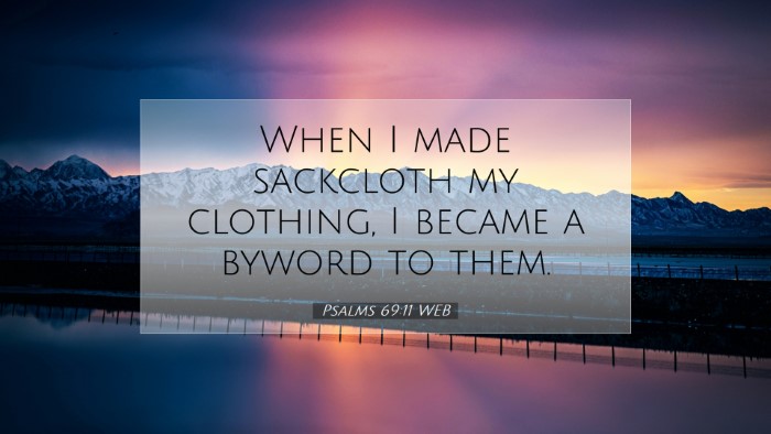 Picture 07 - Psalms 69:11 WEB Desktop Wallpaper - When I made sackcloth my clothing, I became a - Desktop Bible Verse Wallpaper