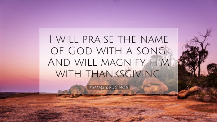 Picture 07 - Psalms 69:30 WEB Desktop Wallpaper - I will praise the name of God with a song, And - Desktop Bible Verse Wallpaper