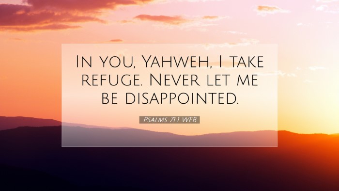 Picture 07 - Psalms 71:1 WEB Desktop Wallpaper - In you, Yahweh, I take refuge. Never let me be - Desktop Bible Verse Wallpaper