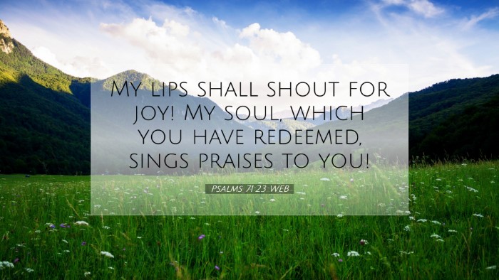 Picture 07 - Psalms 71:23 WEB Desktop Wallpaper - My lips shall shout for joy! My soul, which you - Desktop Bible Verse Wallpaper
