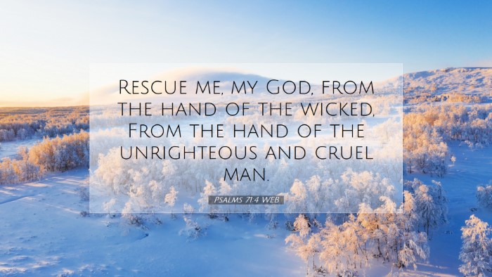 Picture 07 - Psalms 71:4 WEB Desktop Wallpaper - Rescue me, my God, from the hand of the wicked, - Desktop Bible Verse Wallpaper