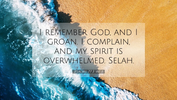 Picture 07 - Psalms 77:3 WEB Desktop Wallpaper - I remember God, and I groan. I complain, and my - Desktop Bible Verse Wallpaper