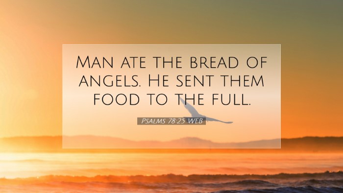 Picture 07 - Psalms 78:25 WEB Desktop Wallpaper - Man ate the bread of angels. He sent them food to - Desktop Bible Verse Wallpaper