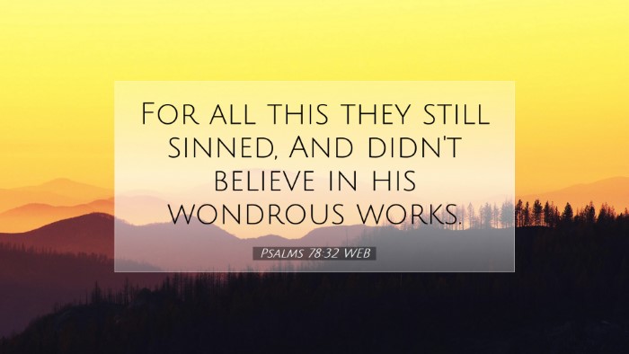 Picture 07 - Psalms 78:32 WEB Desktop Wallpaper - For all this they still sinned, And didn't - Desktop Bible Verse Wallpaper