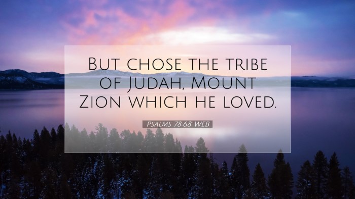Picture 07 - Psalms 78:68 WEB Desktop Wallpaper - But chose the tribe of Judah, Mount Zion which he - Desktop Bible Verse Wallpaper