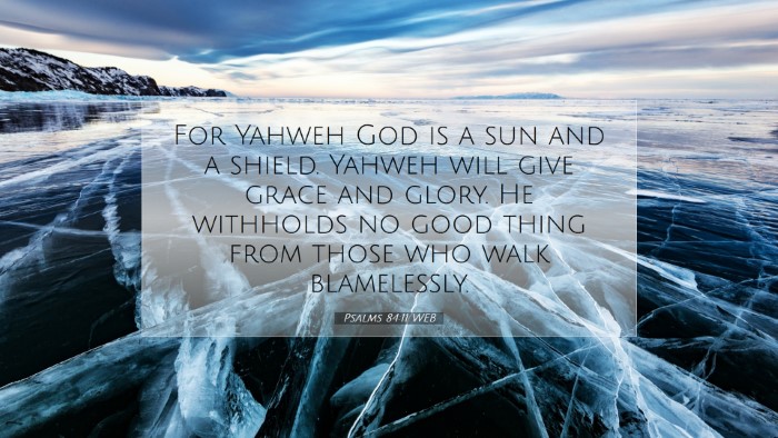 Picture 07 - Psalms 84:11 WEB Desktop Wallpaper - For Yahweh God is a sun and a shield. Yahweh will - Desktop Bible Verse Wallpaper