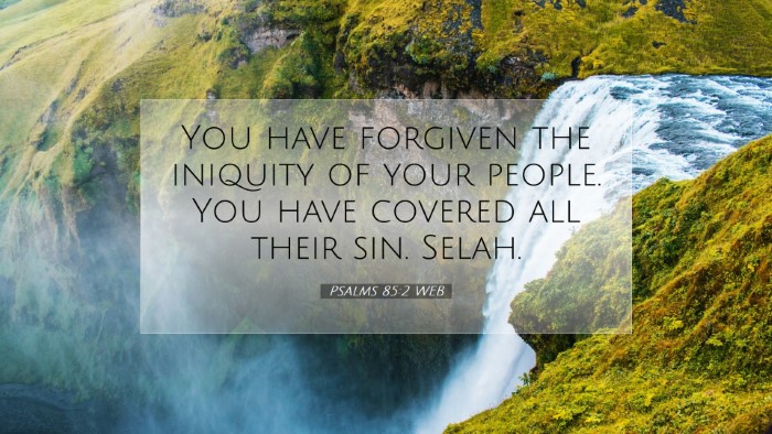 Picture 07 - Psalms 85:2 WEB Desktop Wallpaper - You have forgiven the iniquity of your people. - Desktop Bible Verse Wallpaper