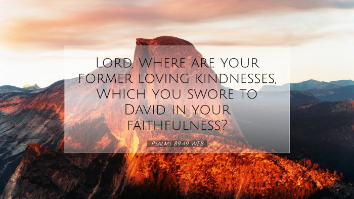 Picture 07 - Psalms 89:49 WEB Desktop Wallpaper - Lord, where are your former loving kindnesses, - Desktop Bible Verse Wallpaper