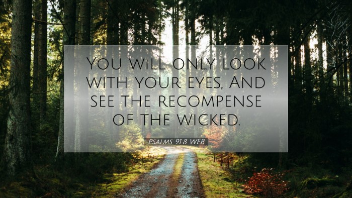 Picture 07 - Psalms 91:8 WEB Desktop Wallpaper - You will only look with your eyes, And see the - Desktop Bible Verse Wallpaper