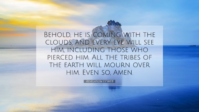 Picture 07 - Revelation 1:7 WEB Desktop Wallpaper - Behold, he is coming with the clouds, and every - Desktop Bible Verse Wallpaper