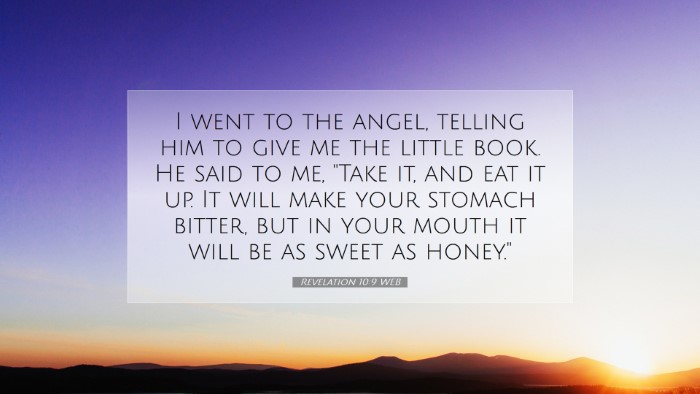 Picture 07 - Revelation 10:9 WEB Desktop Wallpaper - I went to the angel, telling him to give me the - Desktop Bible Verse Wallpaper