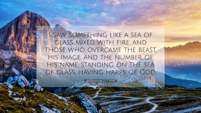 Picture 07 - Revelation 15:2 WEB Desktop Wallpaper - I saw something like a sea of glass mixed with - Desktop Bible Verse Wallpaper
