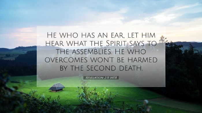 Picture 07 - Revelation 2:11 WEB Desktop Wallpaper - He who has an ear, let him hear what the Spirit - Desktop Bible Verse Wallpaper
