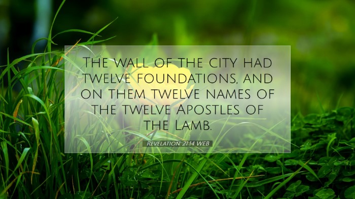 Picture 07 - Revelation 21:14 WEB Desktop Wallpaper - The wall of the city had twelve foundations, and - Desktop Bible Verse Wallpaper