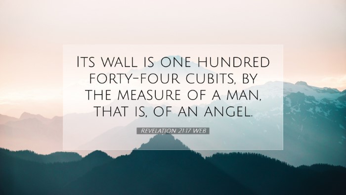 Picture 07 - Revelation 21:17 WEB Desktop Wallpaper - Its wall is one hundred forty-four cubits, by the - Desktop Bible Verse Wallpaper