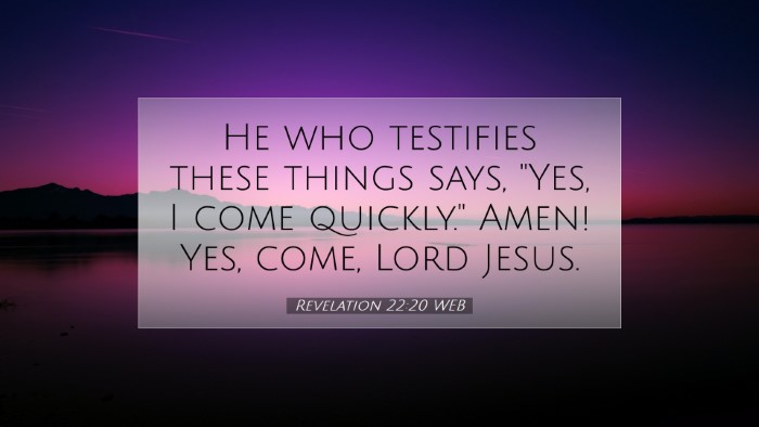 Picture 07 - Revelation 22:20 WEB Desktop Wallpaper - He who testifies these things says, 