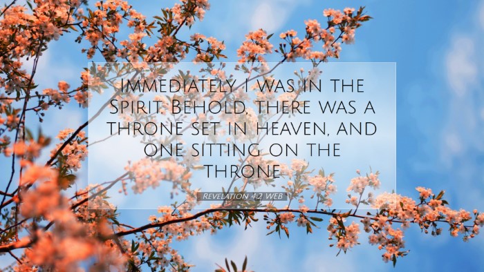 Picture 07 - Revelation 4:2 WEB Desktop Wallpaper - Immediately I was in the Spirit. Behold, there - Desktop Bible Verse Wallpaper