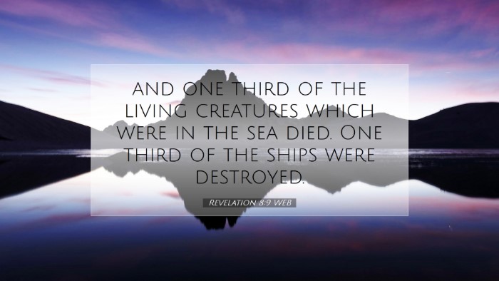 Picture 07 - Revelation 8:9 WEB Desktop Wallpaper - and one third of the living creatures which were - Desktop Bible Verse Wallpaper
