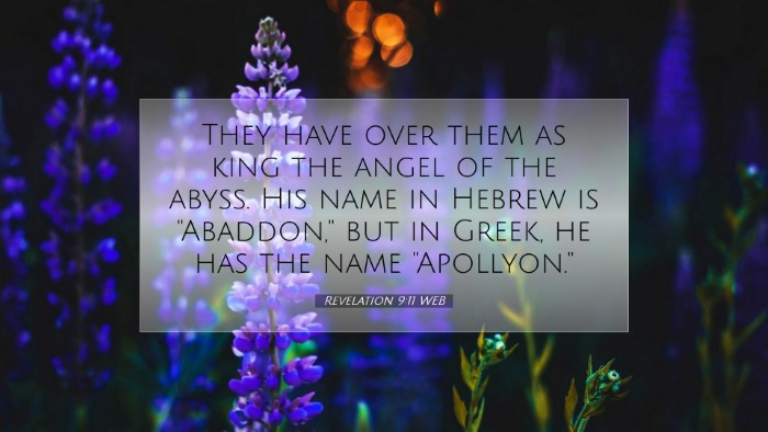 Picture 07 - Revelation 9:11 WEB Desktop Wallpaper - They have over them as king the angel of the - Desktop Bible Verse Wallpaper