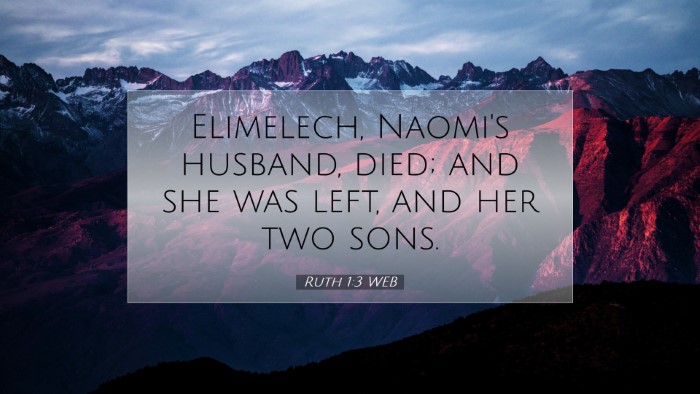 Picture 07 - Ruth 1:3 WEB Desktop Wallpaper - Elimelech, Naomi's husband, died; and she was - Desktop Bible Verse Wallpaper