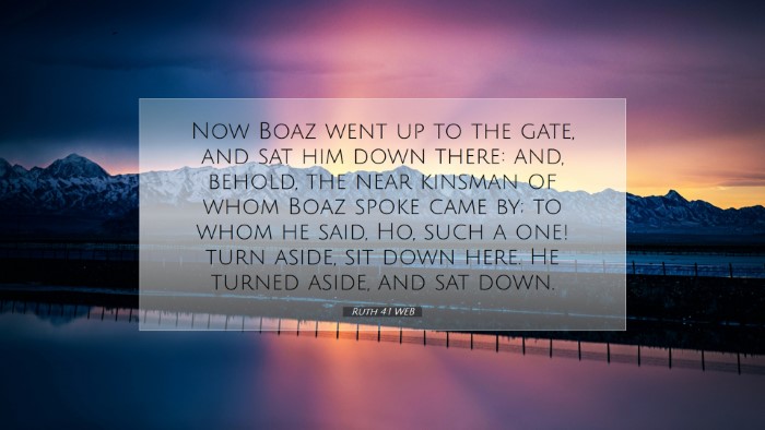 Picture 07 - Ruth 4:1 WEB Desktop Wallpaper - Now Boaz went up to the gate, and sat him down - Desktop Bible Verse Wallpaper