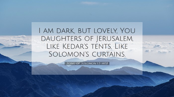 Picture 07 - Song of Solomon 1:5 WEB Desktop Wallpaper - I am dark, but lovely, You daughters of - Desktop Bible Verse Wallpaper