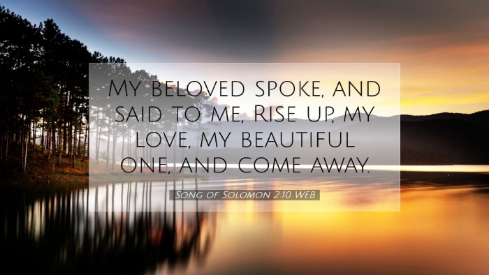 Picture 07 - Song of Solomon 2:10 WEB Desktop Wallpaper - My beloved spoke, and said to me, Rise up, my - Desktop Bible Verse Wallpaper