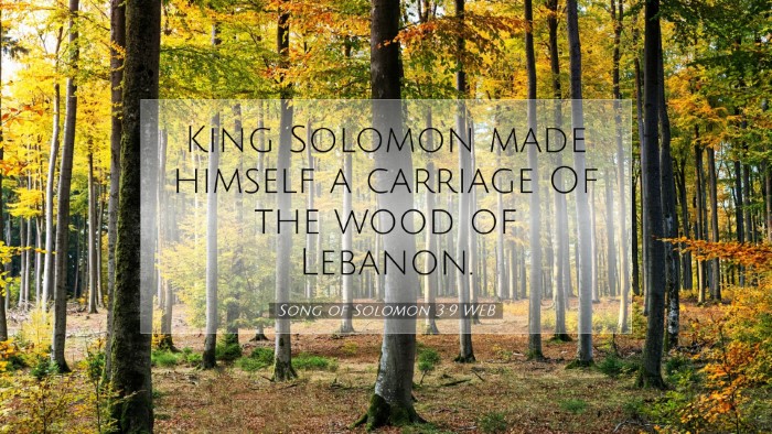 Picture 07 - Song of Solomon 3:9 WEB Desktop Wallpaper - King Solomon made himself a carriage Of the wood - Desktop Bible Verse Wallpaper