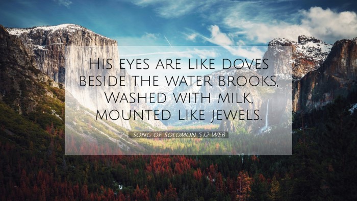 Picture 07 - Song of Solomon 5:12 WEB Desktop Wallpaper - His eyes are like doves beside the water brooks, - Desktop Bible Verse Wallpaper