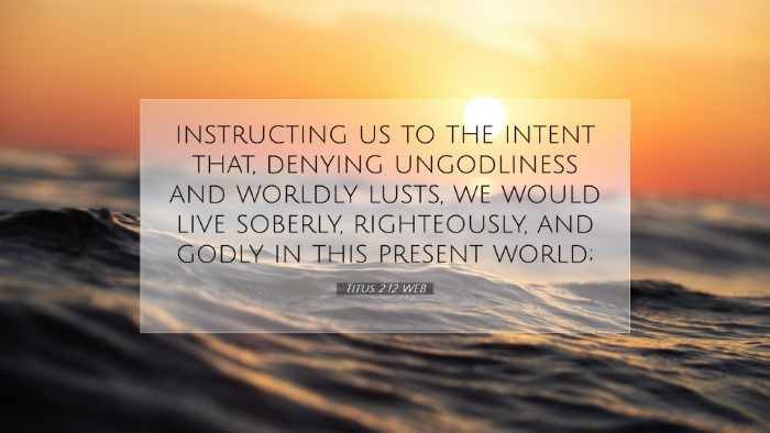 Picture 07 - Titus 2:12 WEB Desktop Wallpaper - instructing us to the intent that, denying - Desktop Bible Verse Wallpaper