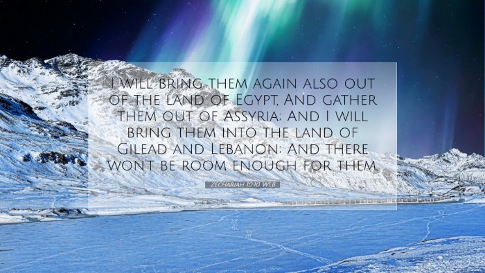 Picture 07 - Zechariah 10:10 WEB Desktop Wallpaper - I will bring them again also out of the land of - Desktop Bible Verse Wallpaper