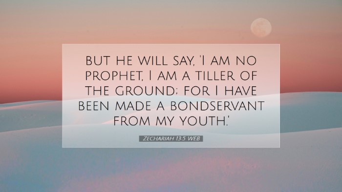 Picture 07 - Zechariah 13:5 WEB Desktop Wallpaper - but he will say, 'I am no prophet, I am a tiller - Desktop Bible Verse Wallpaper