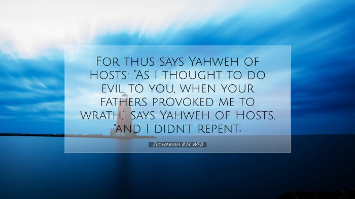 Picture 07 - Zechariah 8:14 WEB Desktop Wallpaper - For thus says Yahweh of hosts: 