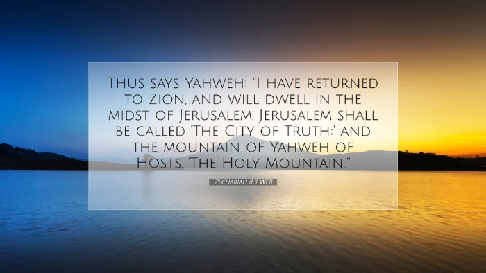 Picture 07 - Zechariah 8:3 WEB Desktop Wallpaper - Thus says Yahweh: 