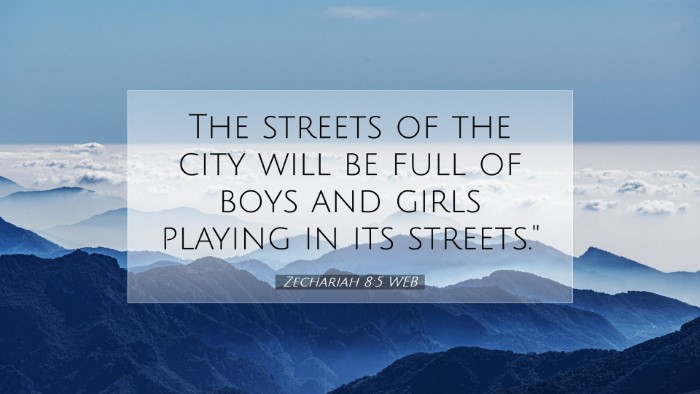 Picture 07 - Zechariah 8:5 WEB Desktop Wallpaper - The streets of the city will be full of boys and - Desktop Bible Verse Wallpaper