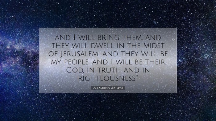 Picture 07 - Zechariah 8:8 WEB Desktop Wallpaper - and I will bring them, and they will dwell in the - Desktop Bible Verse Wallpaper