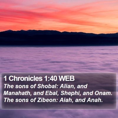 1 Chronicles 1:40 WEB Bible Verse Image