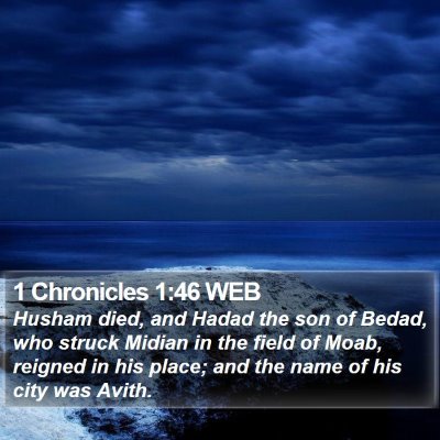 1 Chronicles 1:46 WEB Bible Verse Image