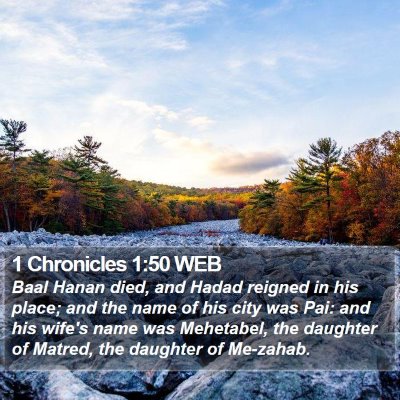 1 Chronicles 1:50 WEB Bible Verse Image