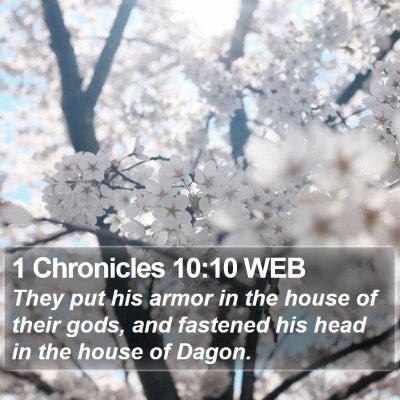 1 Chronicles 10:10 WEB Bible Verse Image
