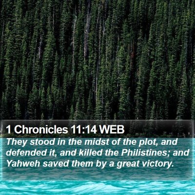 1 Chronicles 11:14 WEB Bible Verse Image