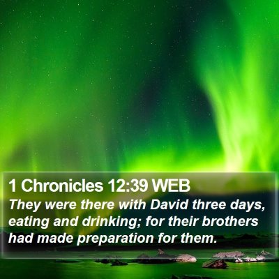1 Chronicles 12:39 WEB Bible Verse Image