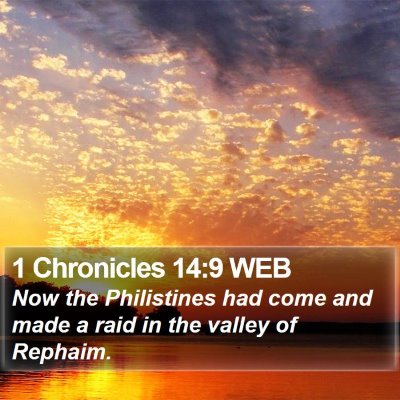 1 Chronicles 14:9 WEB Bible Verse Image