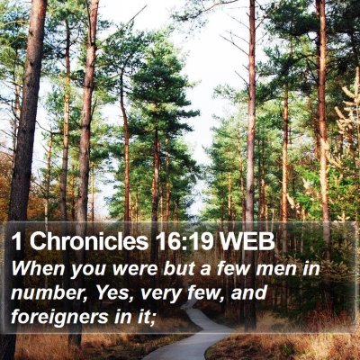 1 Chronicles 16:19 WEB Bible Verse Image